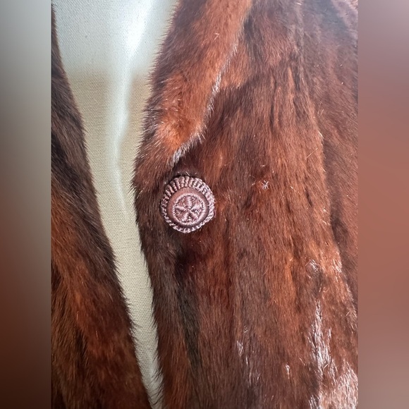 Frances Dallaire red brown /auburn real mink Fur Coat - Picture 7 of 7